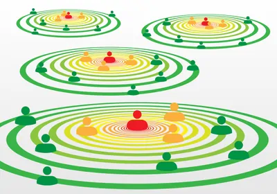 animation showing how proximity affects viral transmission